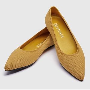 NIB mustard Knit flats (size 38.5)